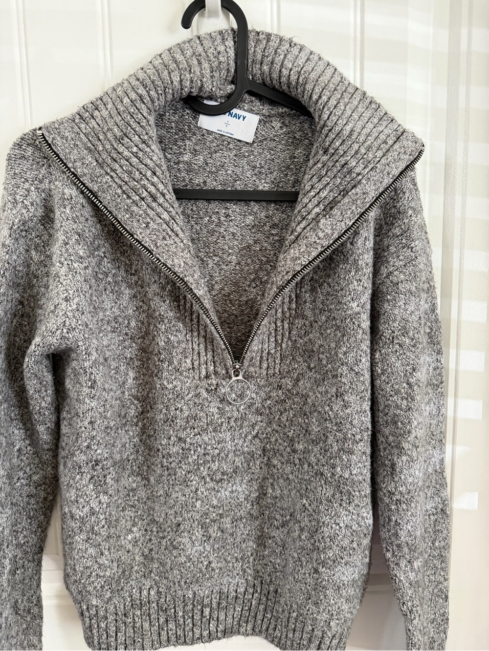 Old Navy Gray Half-Zip Funnel Neck Sweater